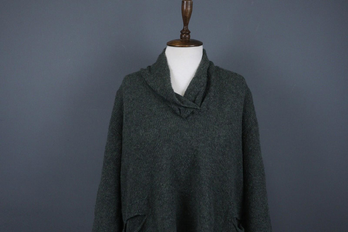 GRIZAS Gray Knit Lagenlook Designer Pullover Sweater – Size L