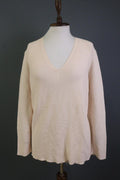 OSKA Pink Long Sleeve V-Neck Pullover Knit Sweater