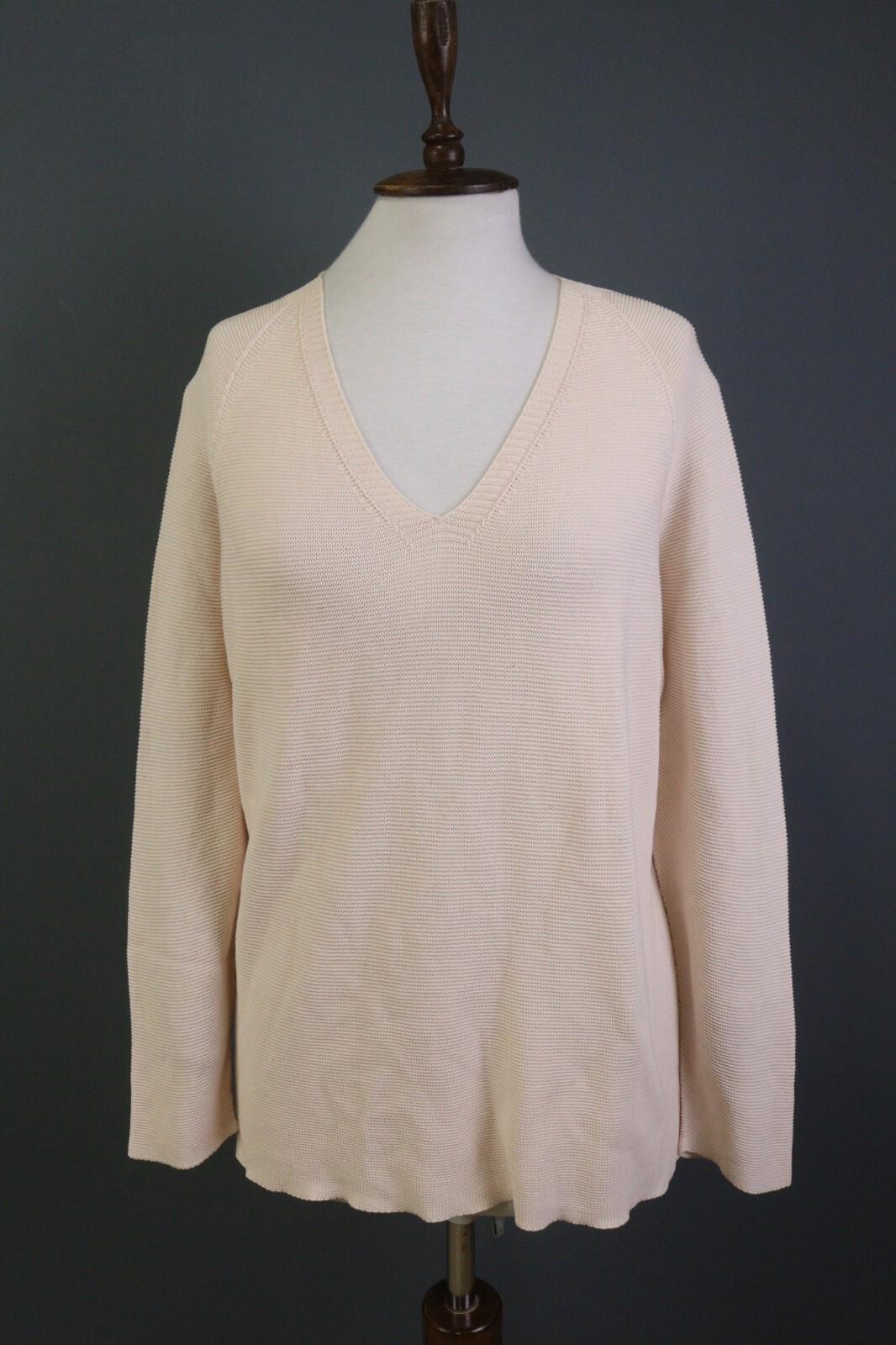 OSKA Pink Long Sleeve V-Neck Pullover Knit Sweater