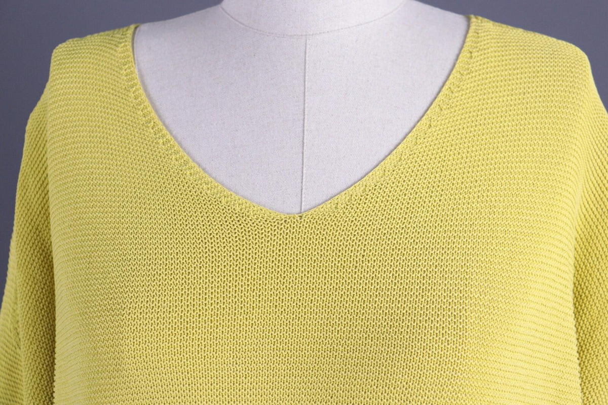 Used OSKA Yellow V-Neck Lagenlook Long Sleeve Tunic Top – Size 4