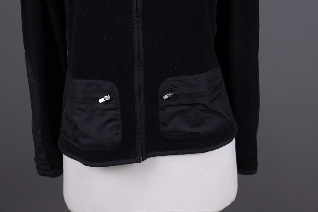 Frauenschuh Balck High Neck Pockets Full Zip Fleece Jacket – Size L