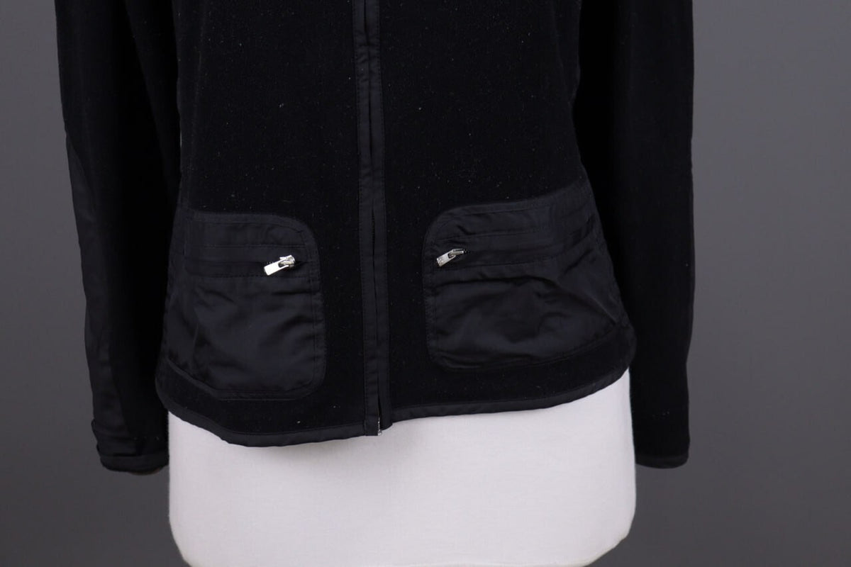 Frauenschuh Balck High Neck Pockets Full Zip Fleece Jacket – Size L