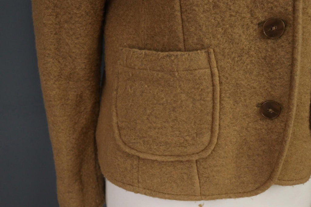 EMILY VAN DEN BERGH Brown Wool Knit Button Blazer Cardigan – Size 40