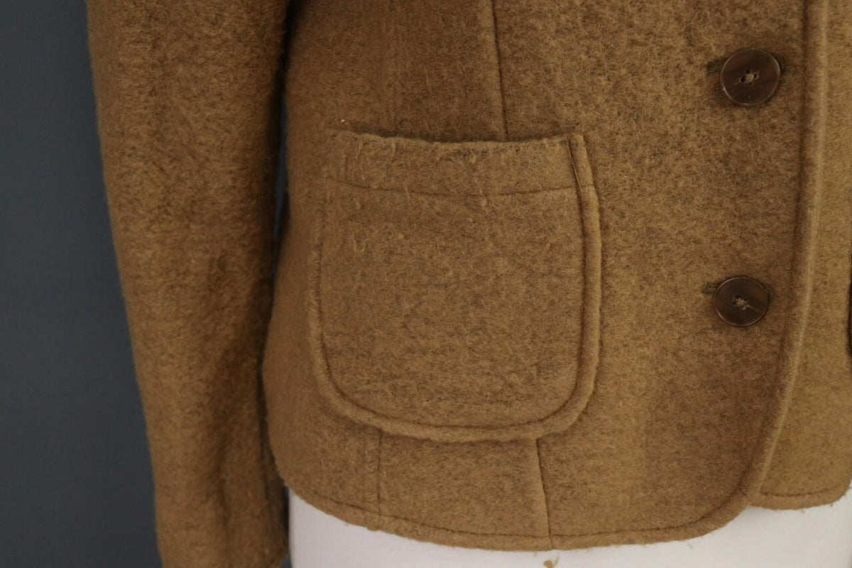 EMILY VAN DEN BERGH Brown Wool Knit Button Blazer Cardigan – Size 40