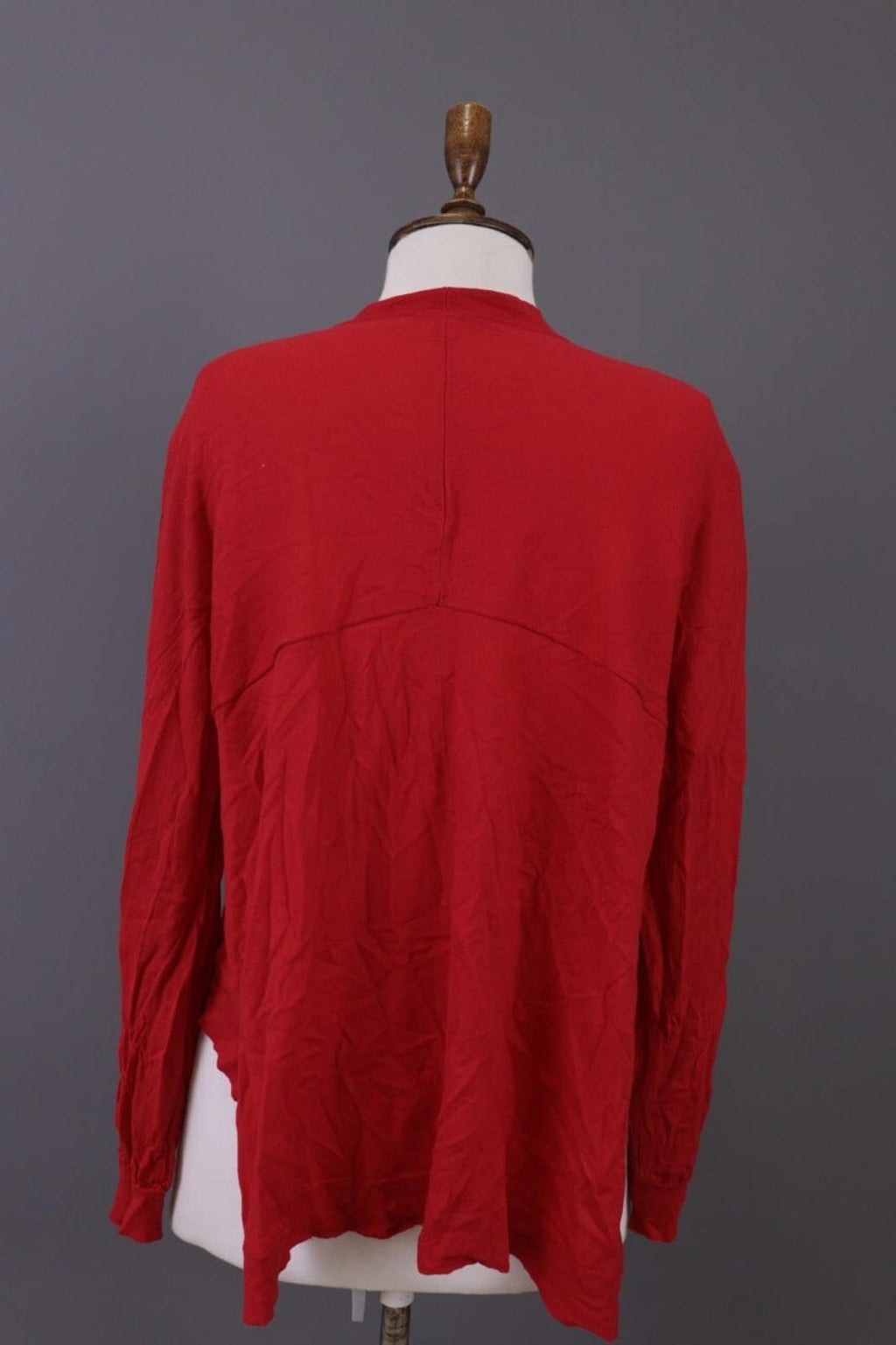 OSKA Red Knit Drape Long Sleeve Button Cardigan Sweater – Size 3