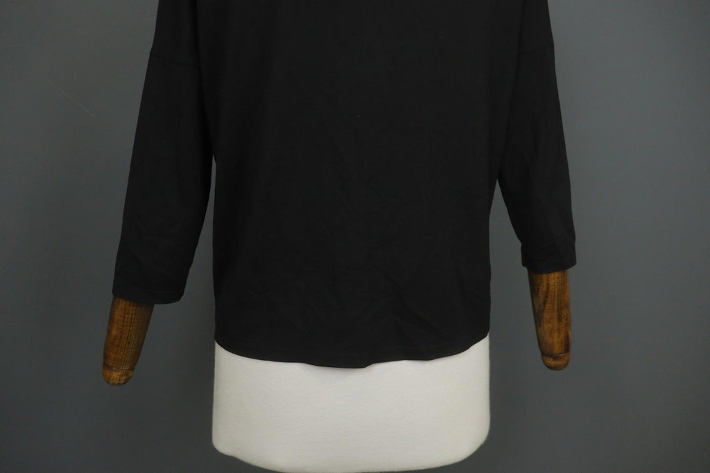 COP COPINE Black 3/4 Sleeve Crew Neck Regular Fit Pullover Modernist T-Shirt S/M