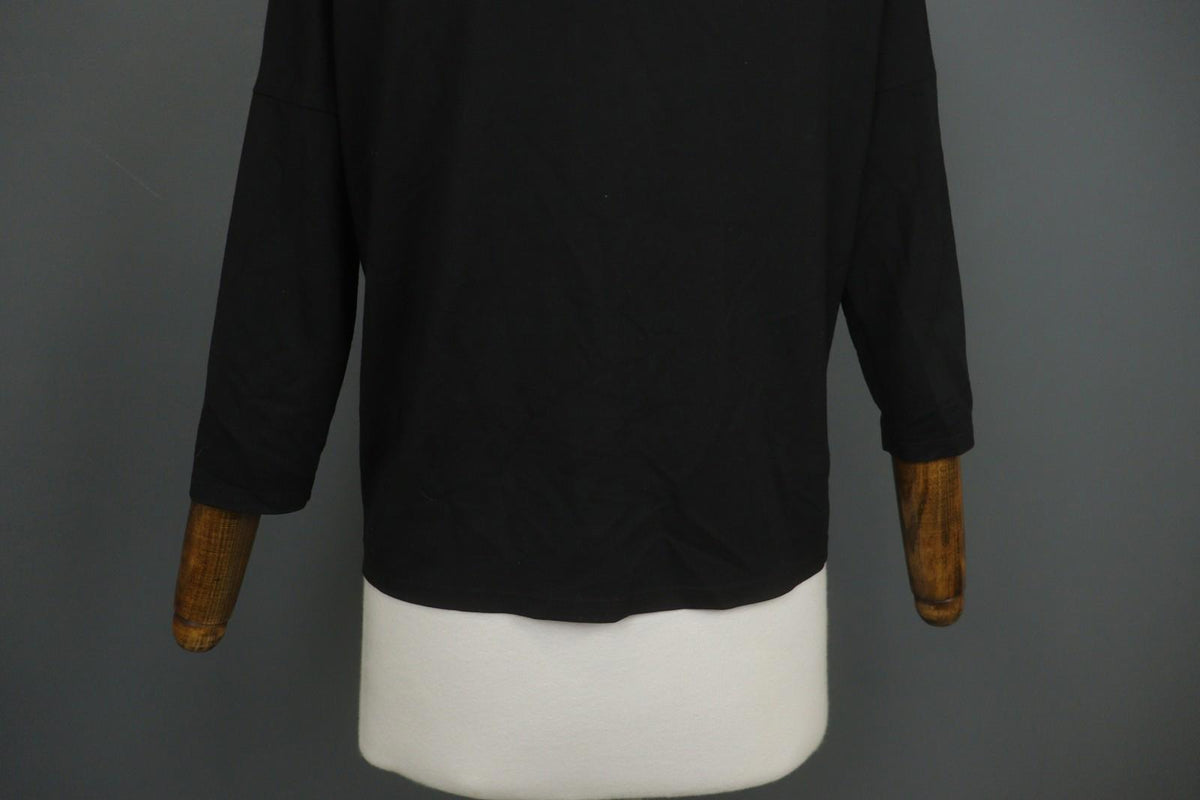 COP COPINE Black 3/4 Sleeve Crew Neck Regular Fit Pullover Modernist T-Shirt S/M