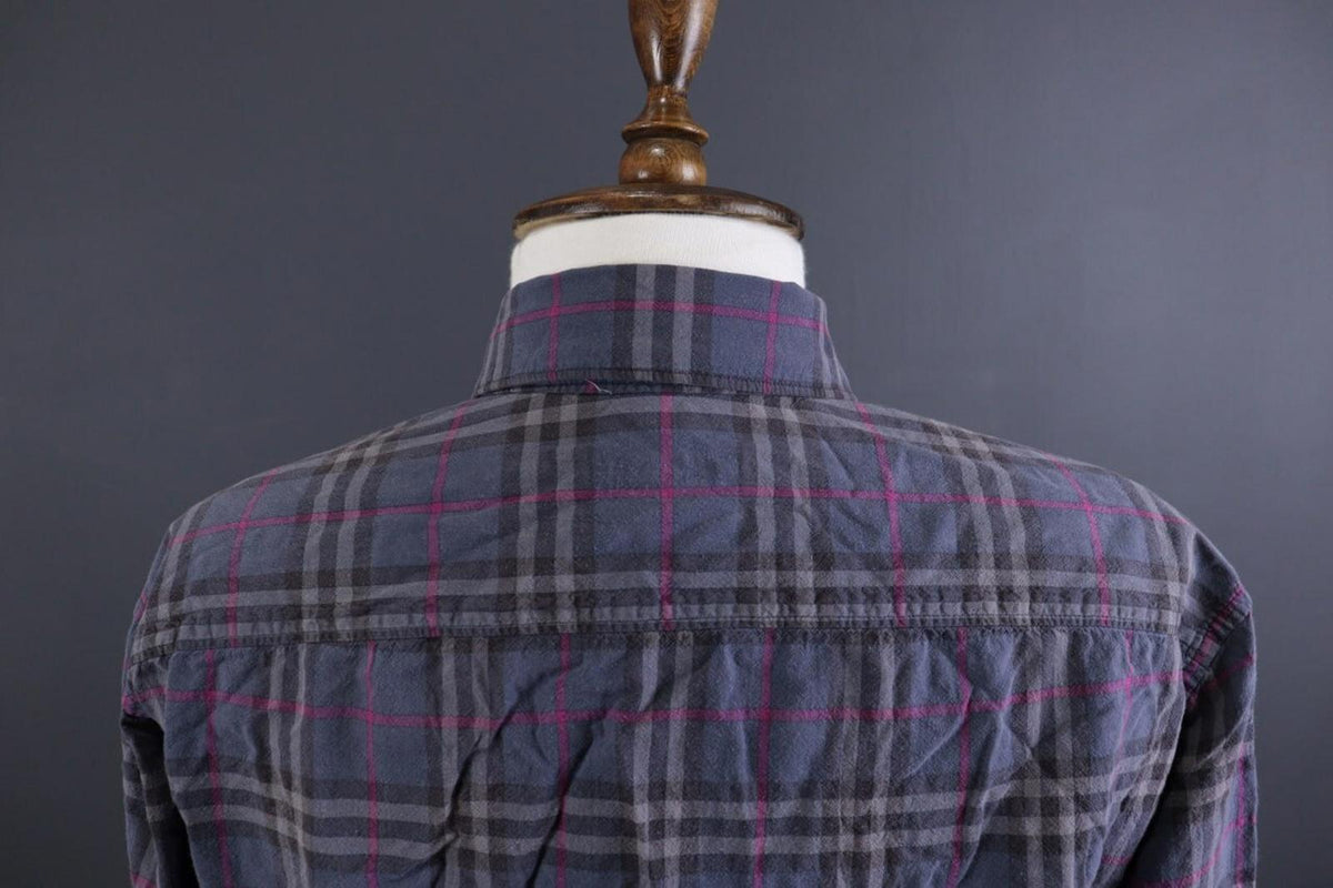 BURBERRY BRIT Multicolor Nova Check Long Sleeve Button Down Blouse Shirt – Size M