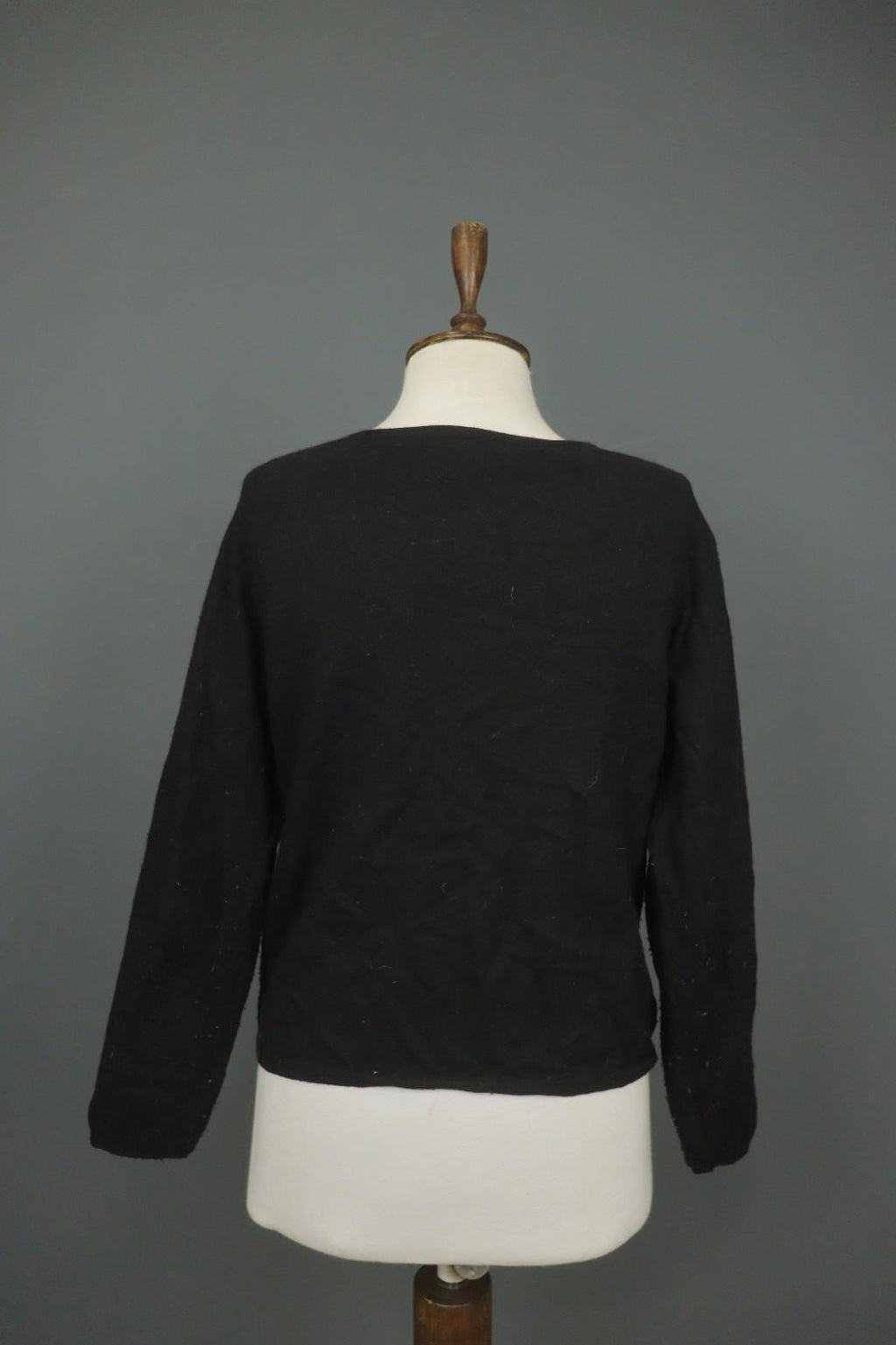 GUDRUN SJODEN Black 100% Wool Long Sleeve Button Front Cardigan Sweater – Size L