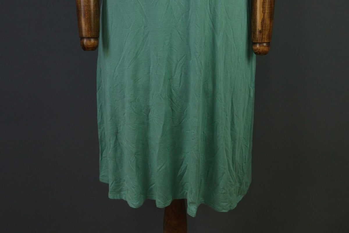 GUDRUN SJODEN Green Classic Scoop Neck Wide Strap Sleeveless Sheath Strap – Size L