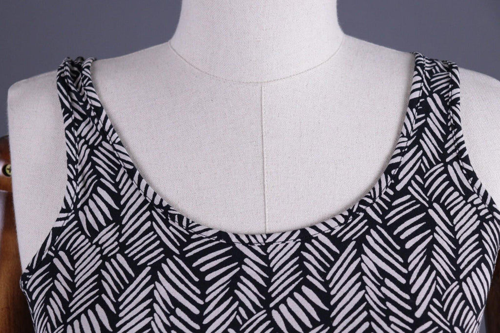 GUDRUN SJODEN Blacl Designer Summer Sleeveless Long Blouson Shift Dress – Size S