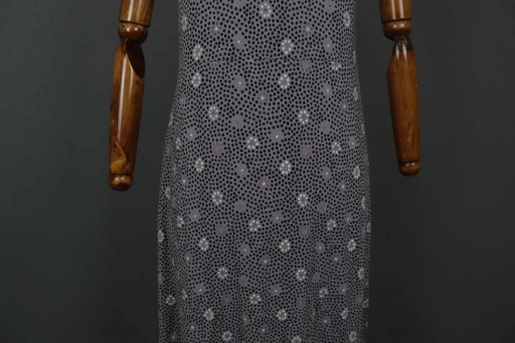 GUDRUN SJODEN Gray Modal Floral Scoop Neck Wide Strap Pullover Tank Dress – Size L