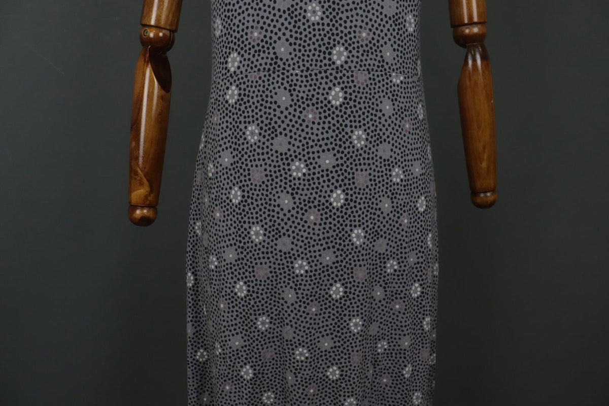 GUDRUN SJODEN Gray Modal Floral Scoop Neck Wide Strap Pullover Tank Dress – Size L
