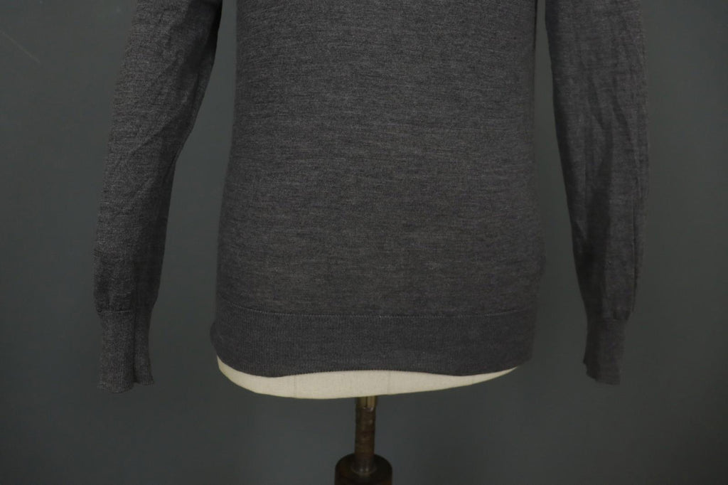 BALLANTYNE Gray 100% Wool High Neck Raglan Sleeve Pullover Sweater – Size M