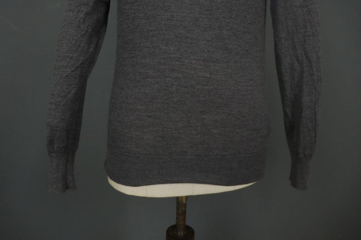 BALLANTYNE Gray 100% Wool High Neck Raglan Sleeve Pullover Sweater – Size M