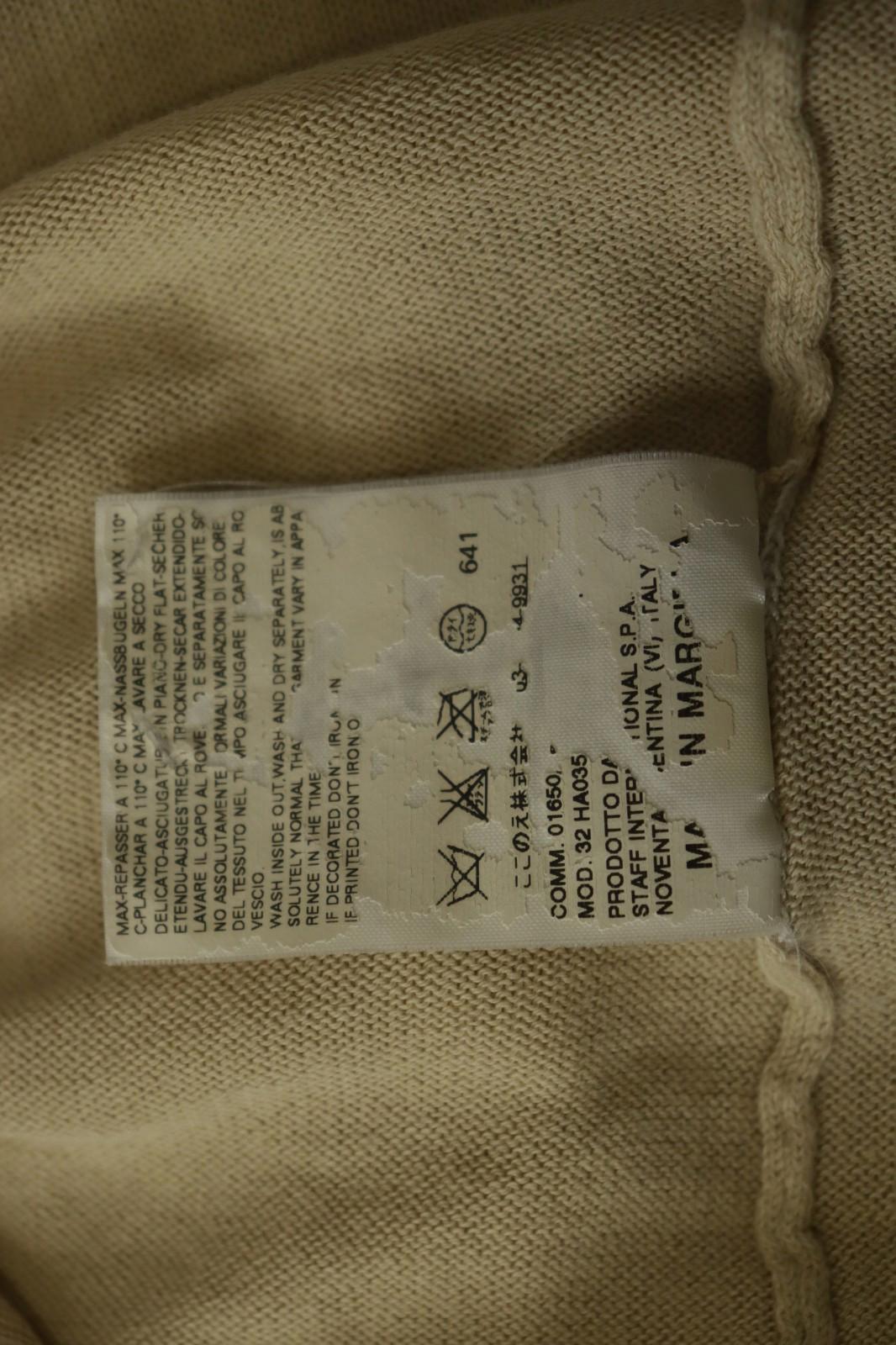 MAISON MARTIN MARGIELA Tan Cotton Knitted Raglan Sleeve Pullover Sweater – Size S – Used