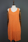 GUDRUN SJODEN Orange Dotted Oversized Sleeveless A-Line Shirt Dress – Size L