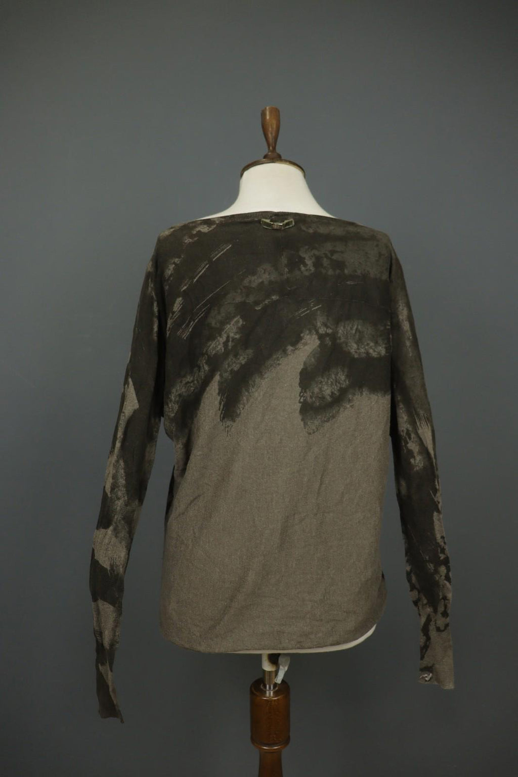 HIGH USE Brown Stretch Round Neck Raglan Sleeve Regular Fit Pullover Sweater M/L