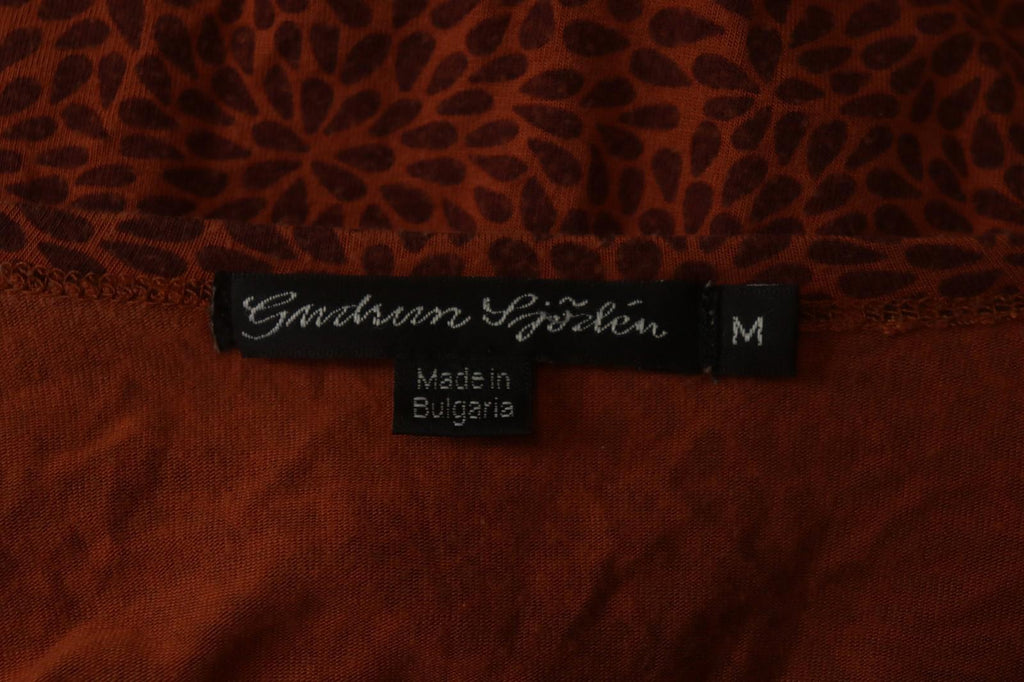 GUDRUN SJODEN Orange Dotted Modal Short Sleeve Round Neck Tunic Top – Size M