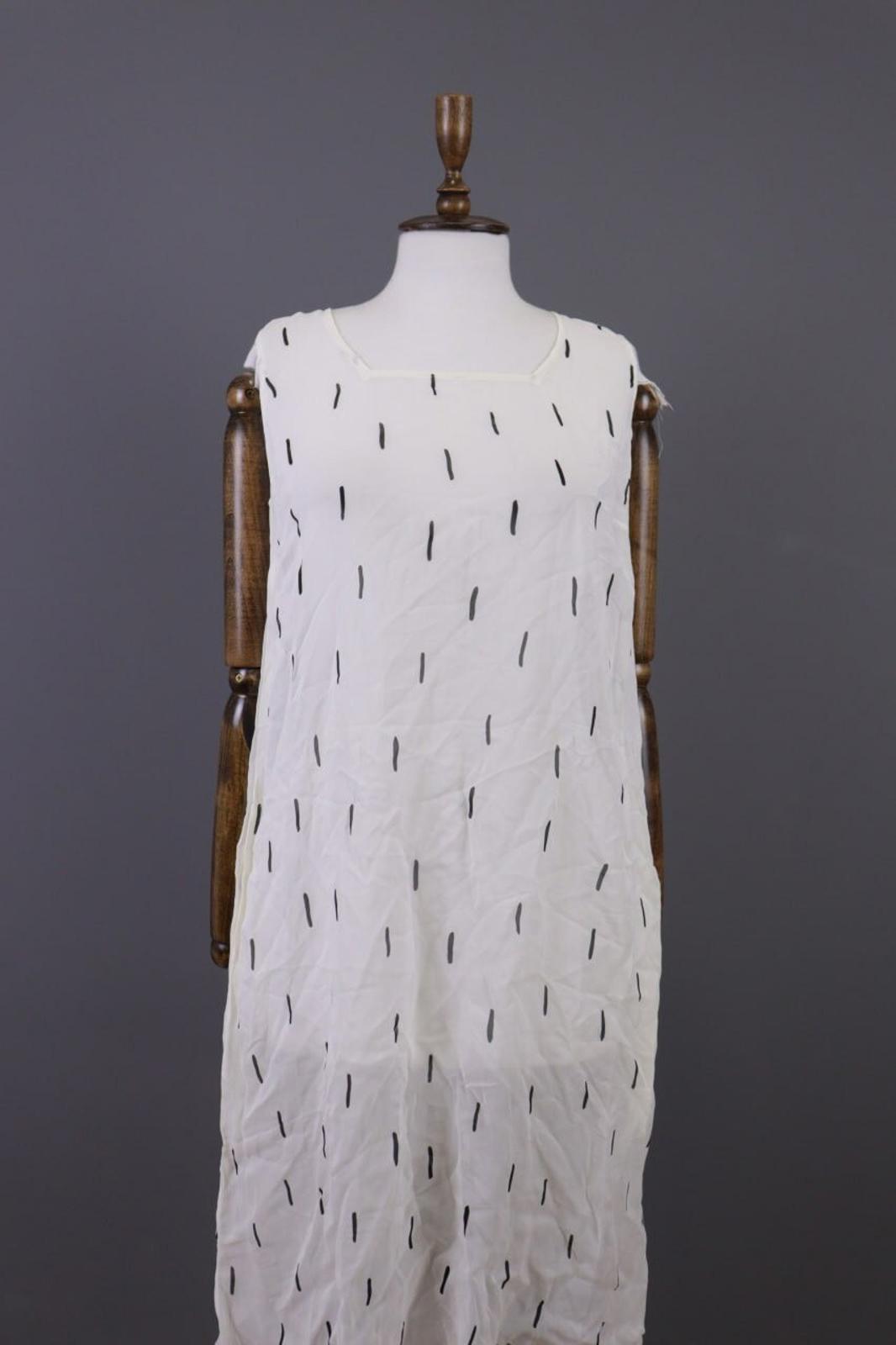 GUDRUN SJODEN White Printed Sleeveless Lightweight Blouson Dress – Size S
