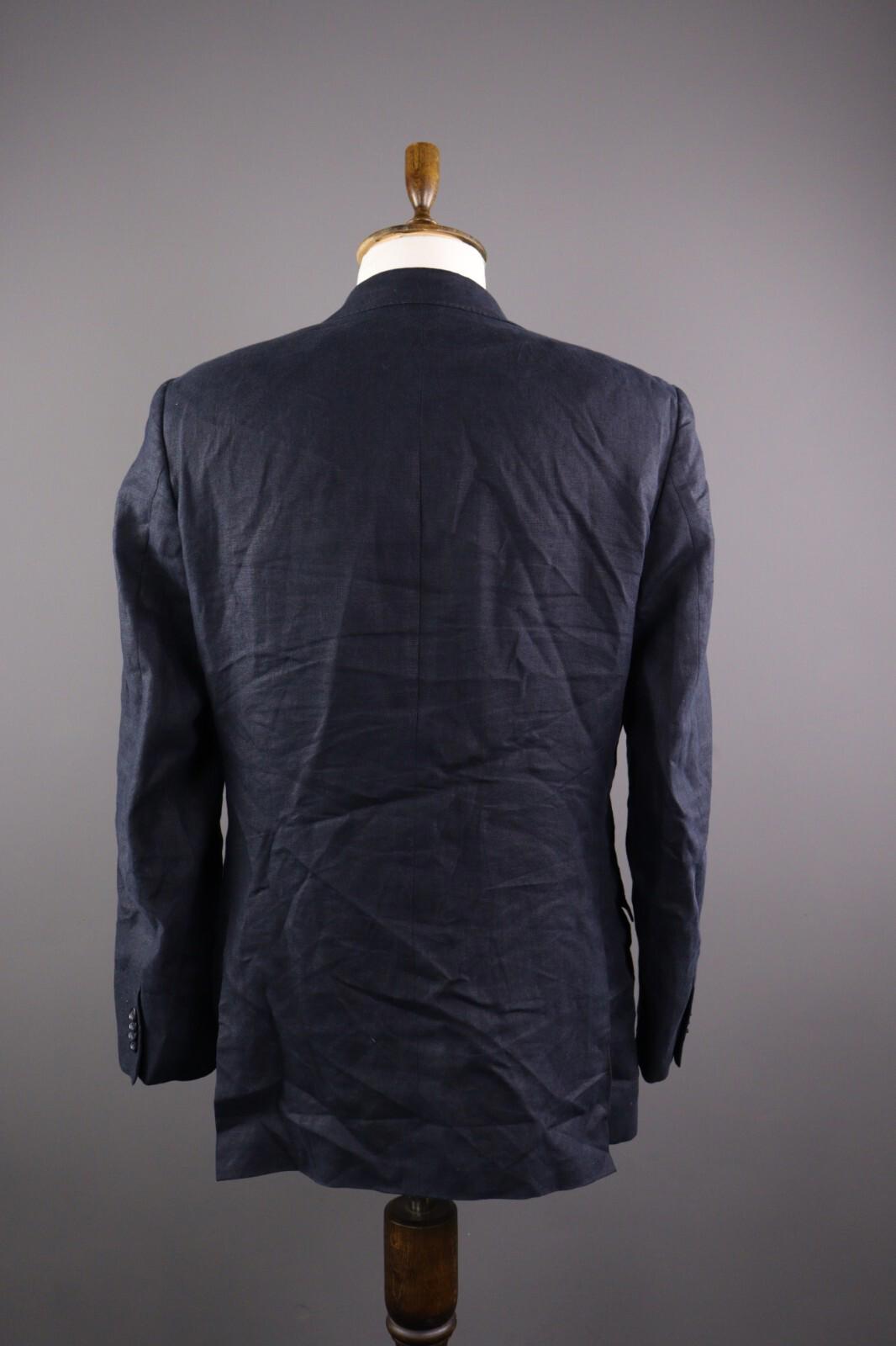 BOGGI MILANO Blue Linen Lighweight 3 Button Blazer Jacket – Size 52