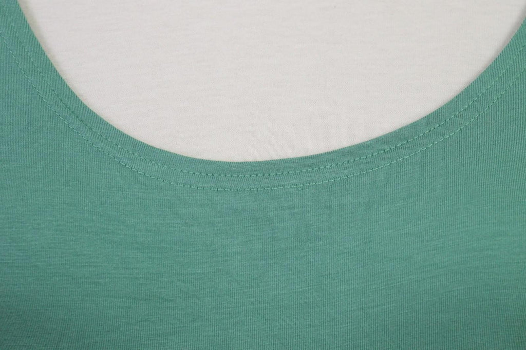 GUDRUN SJODEN Green Classic Scoop Neck Wide Strap Sleeveless Sheath Strap – Size L
