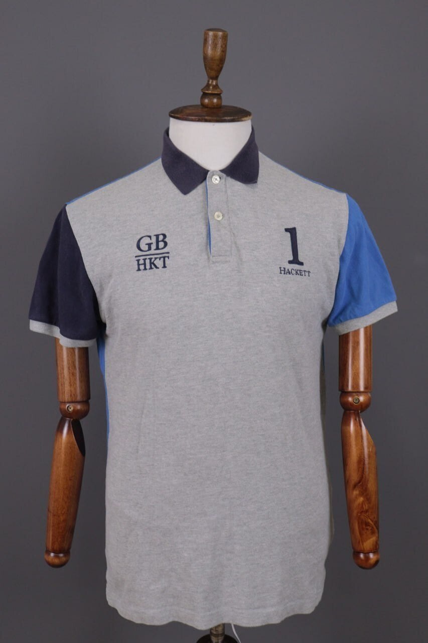 Hackett London Classic Fit GB Gray Summer #3 Short Sleeve Polo Shirt – Size M – Used