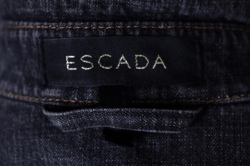 ESCADA Blue Denim Drawstring Lightweight Blazer Jacket – Size M