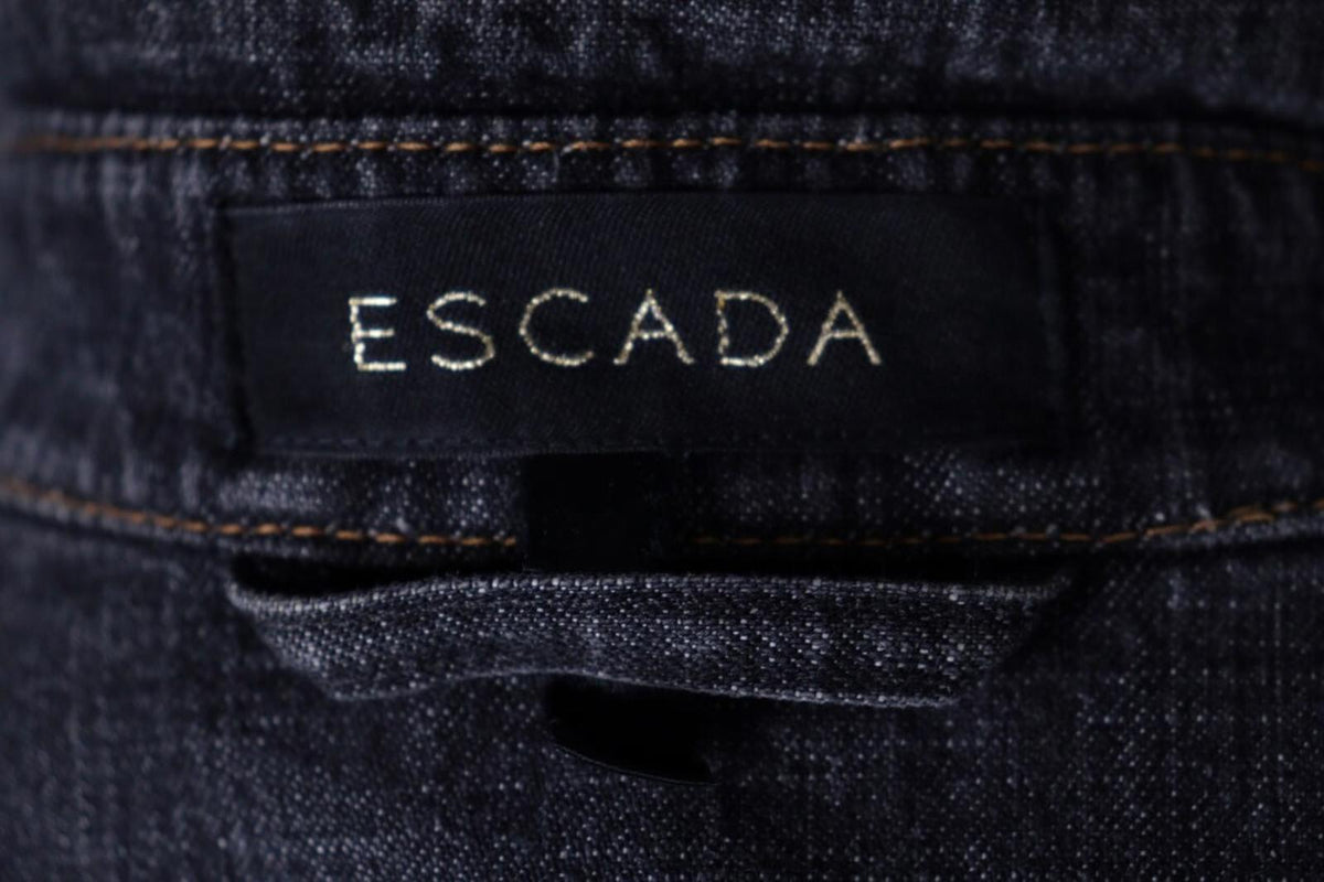 ESCADA Blue Denim Drawstring Lightweight Blazer Jacket – Size M