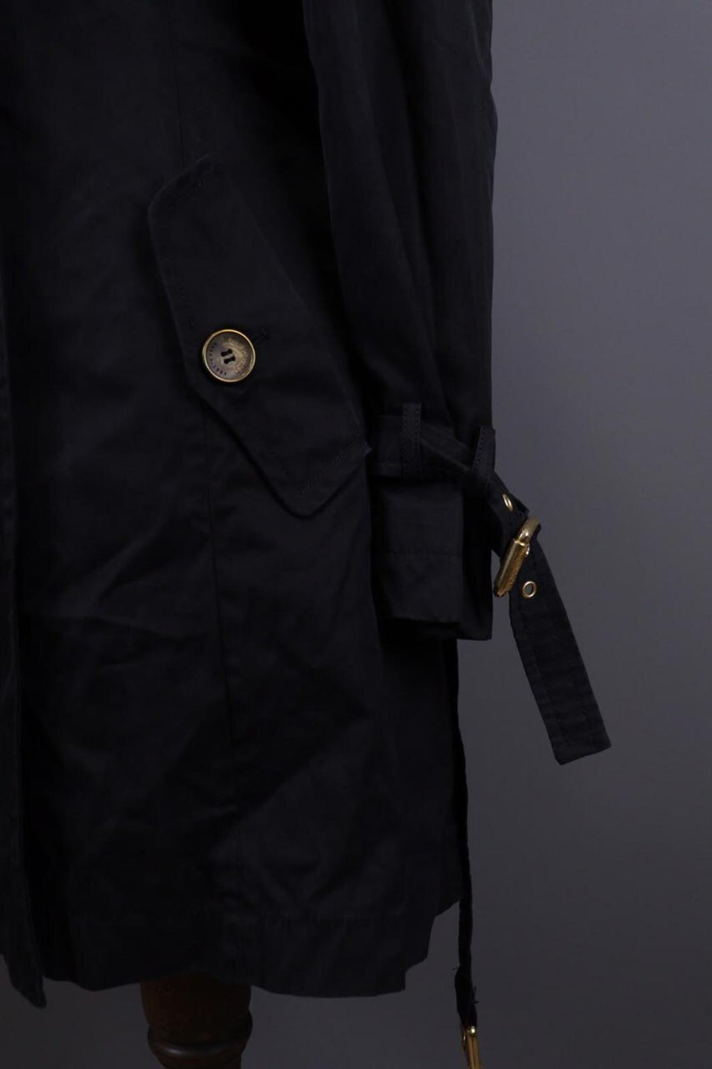 WEEKEND MAX MARA Black Double Breasted Belted Trench Coat – Size I 44 / GB 12 / S
