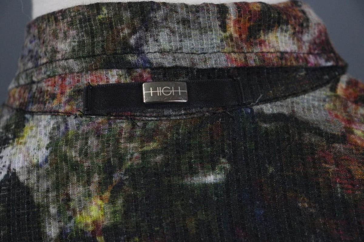HIGH USE Multi Tie Dye Viscose Collar Long Sleeve Button Front Shirt Top – Size 6
