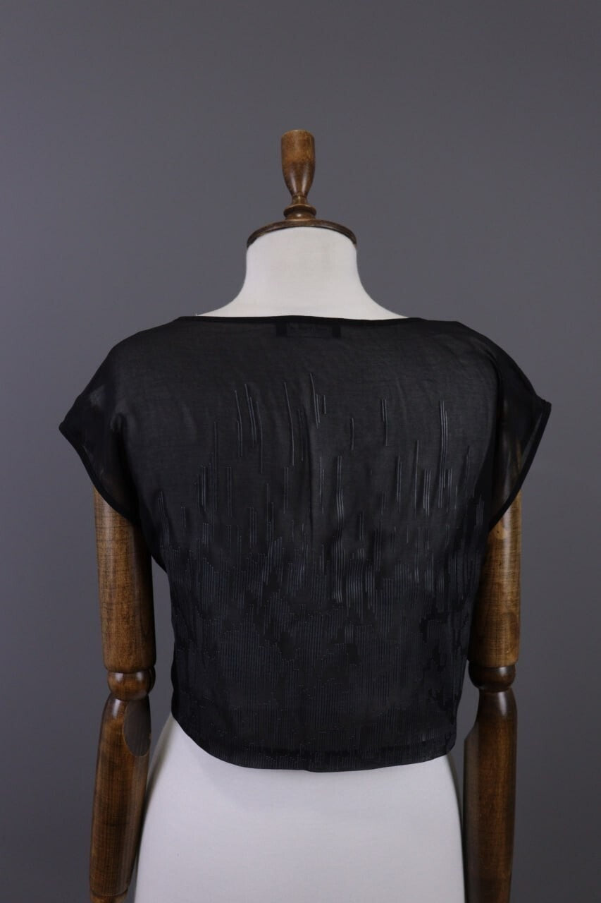 Cop Copine Black Olanko Robe Short Sleeve Summer Mesh Top Shirt – Size 40