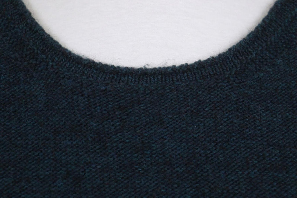 HUMANOID Green Wool Blend Round Neck Long Sleeve Ribbed Cuff/Hem Sweater – Size S