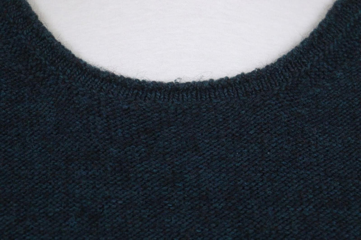 HUMANOID Green Wool Blend Round Neck Long Sleeve Ribbed Cuff/Hem Sweater – Size S