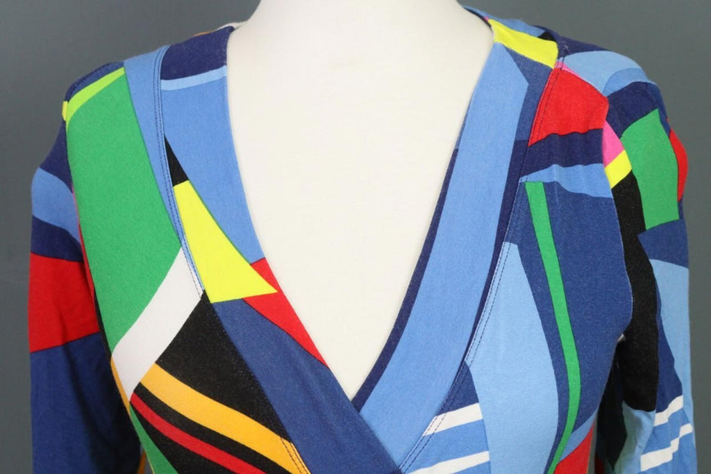 RALPH LAUREN BLACK LABEL Multicolro Colorful 3/4 Sleeve Stretch Blouse Top