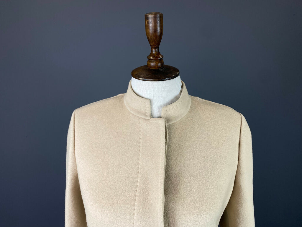 Burberry London Beige Wool Button Down Coat – Women's 52