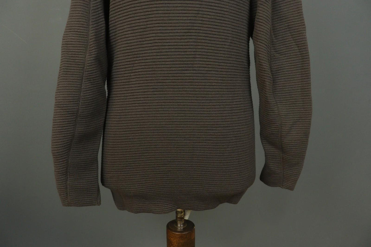 ANNETTE GORTZ Brown 100% Wool Tight Knit High Neck Pullover Sweater – Size XS