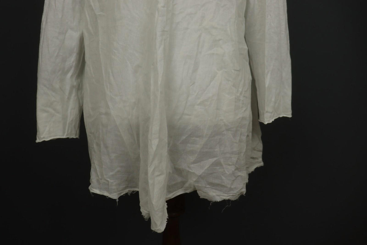 EWA I WALLA White Cotton Round Neck Long Sleeve High Low Blouse Top – Size M