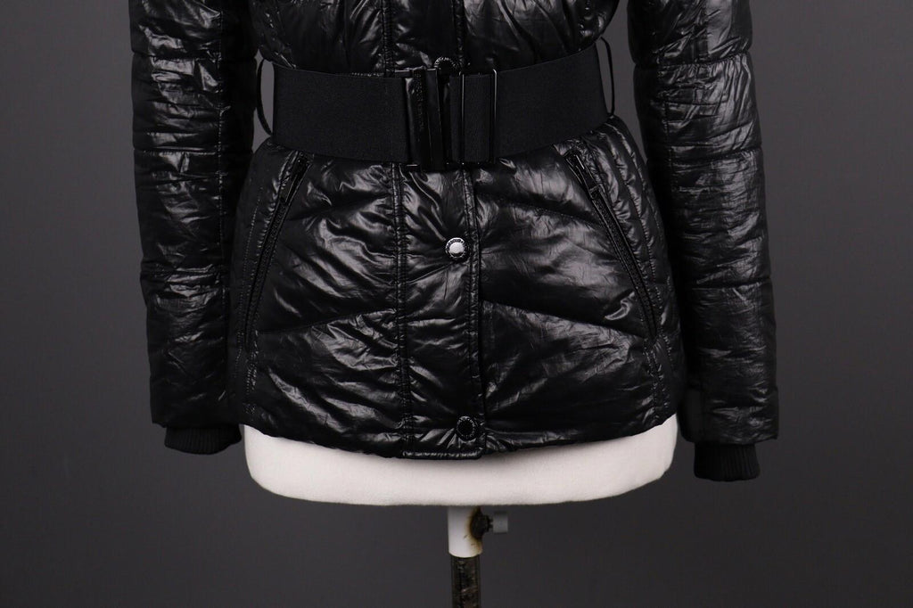BARBOUR INTERNATIONAL Marleigh Quilt Jacket Belted Hooded Faux Fur – Size 34