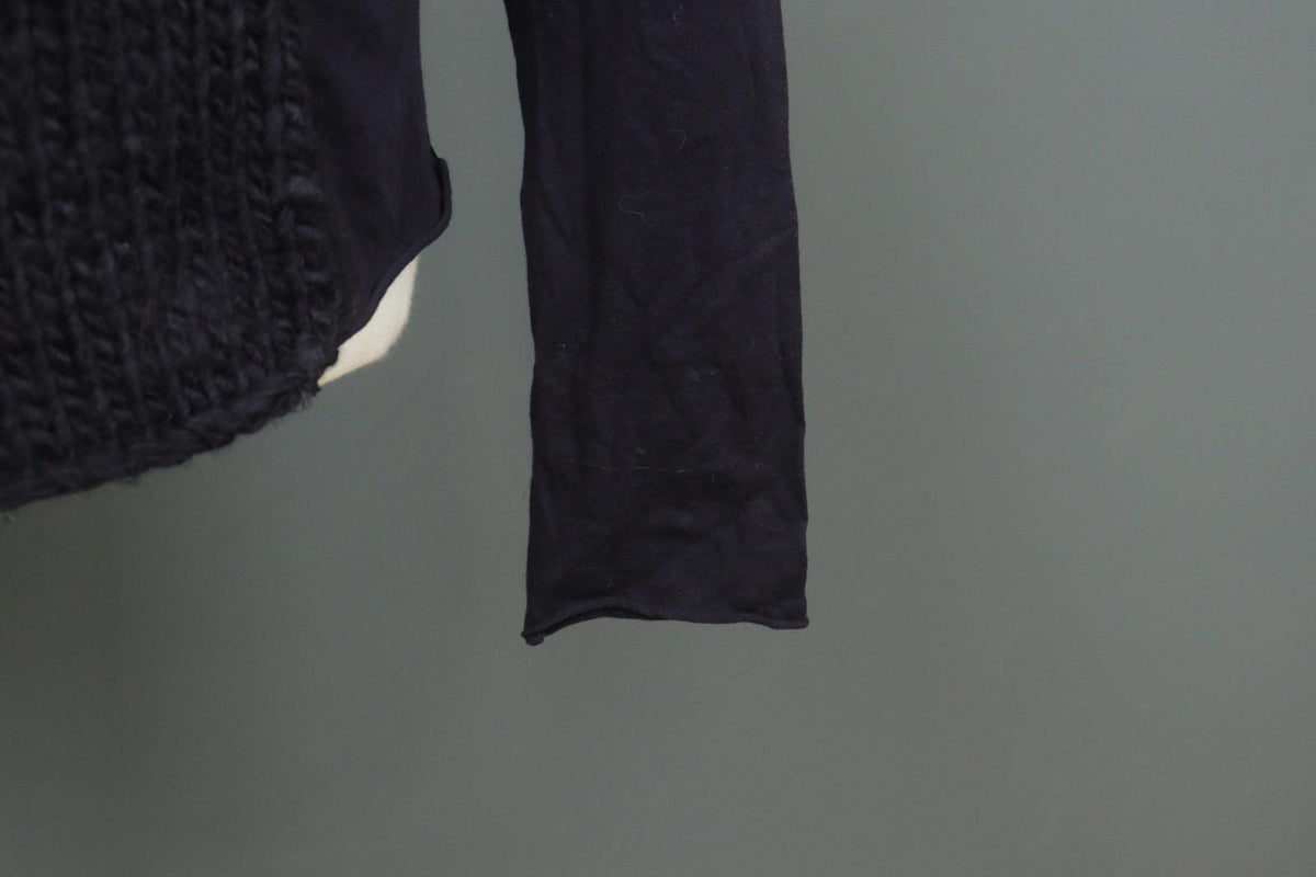 RUNDHOLZ Cardigan Navy Acrylic Knitted Regular Fit Long Sleeve Boat Neck Sz M