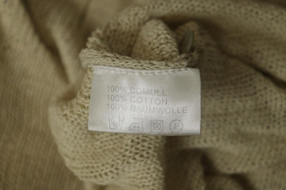 GUDRUN SJODEN Beige Knitted Long Sleeve Button Front Cardigan Sweater – Size XL