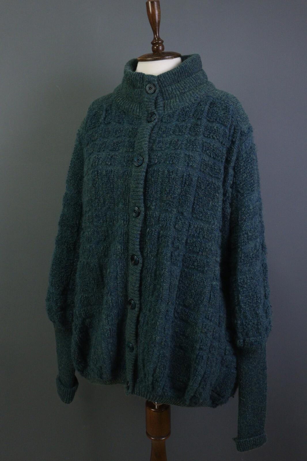 MISSONI Blue Wool Mohair Knit Long Sleeve Button Cardigan Sweater – Size L