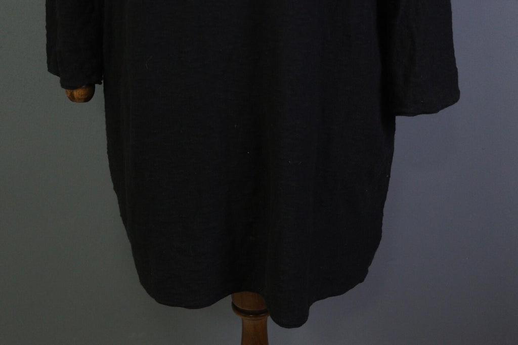 GUDRUN SJODEN Black Long Sleeve Oversized Lagenlook Shirt Dress – Size M