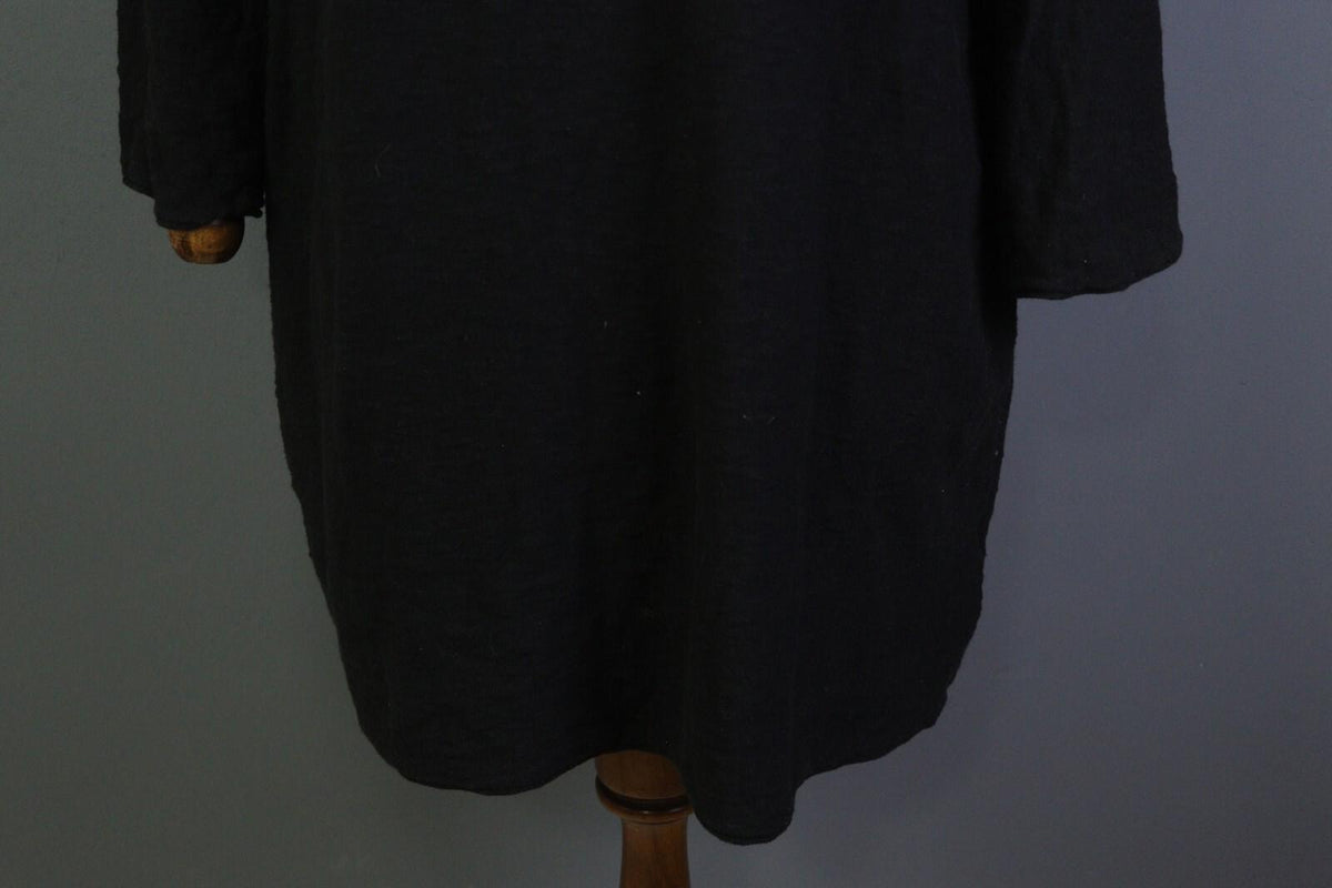 GUDRUN SJODEN Black Long Sleeve Oversized Lagenlook Shirt Dress – Size M