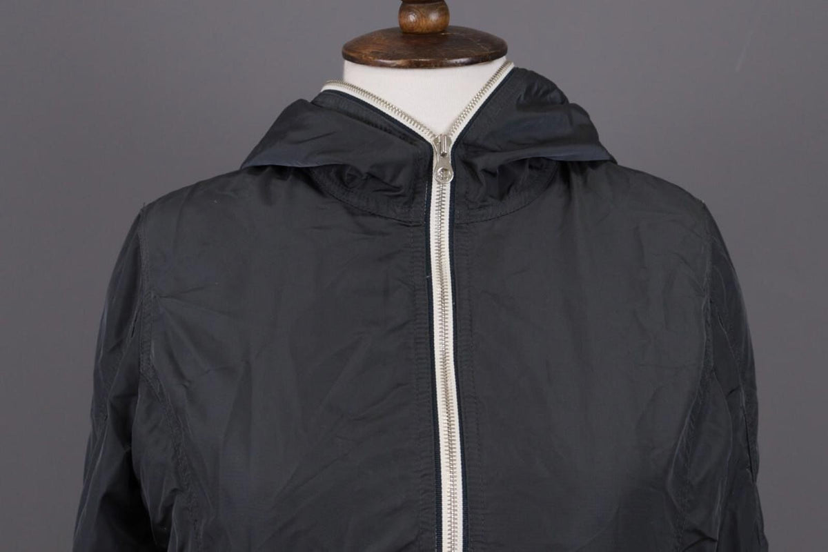DUVETICA Blue Nylon Lightweight Hooded Full Zip Jacket – Size 46