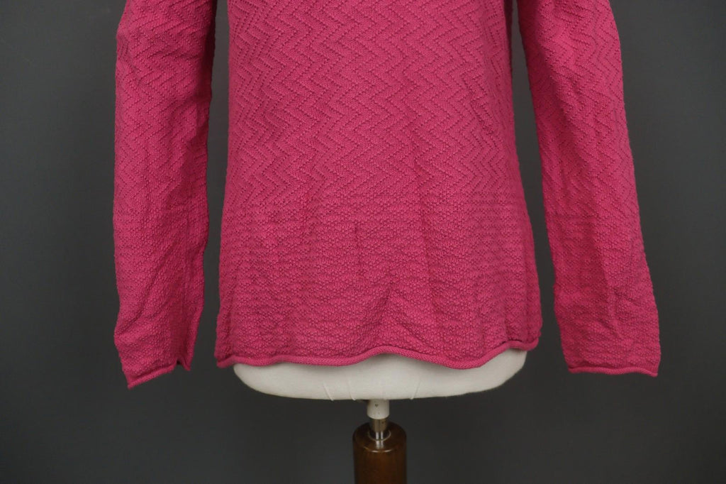 GUDRUN SJODEN Pink Cotton Knitted Long Sleeve Round Neck Pullover Sweater – Size S