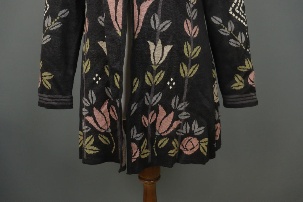 GUDRUN SJÖDEN Multicolor Floral Long Sleeve Button Front Cardigan Sweater – Size M
