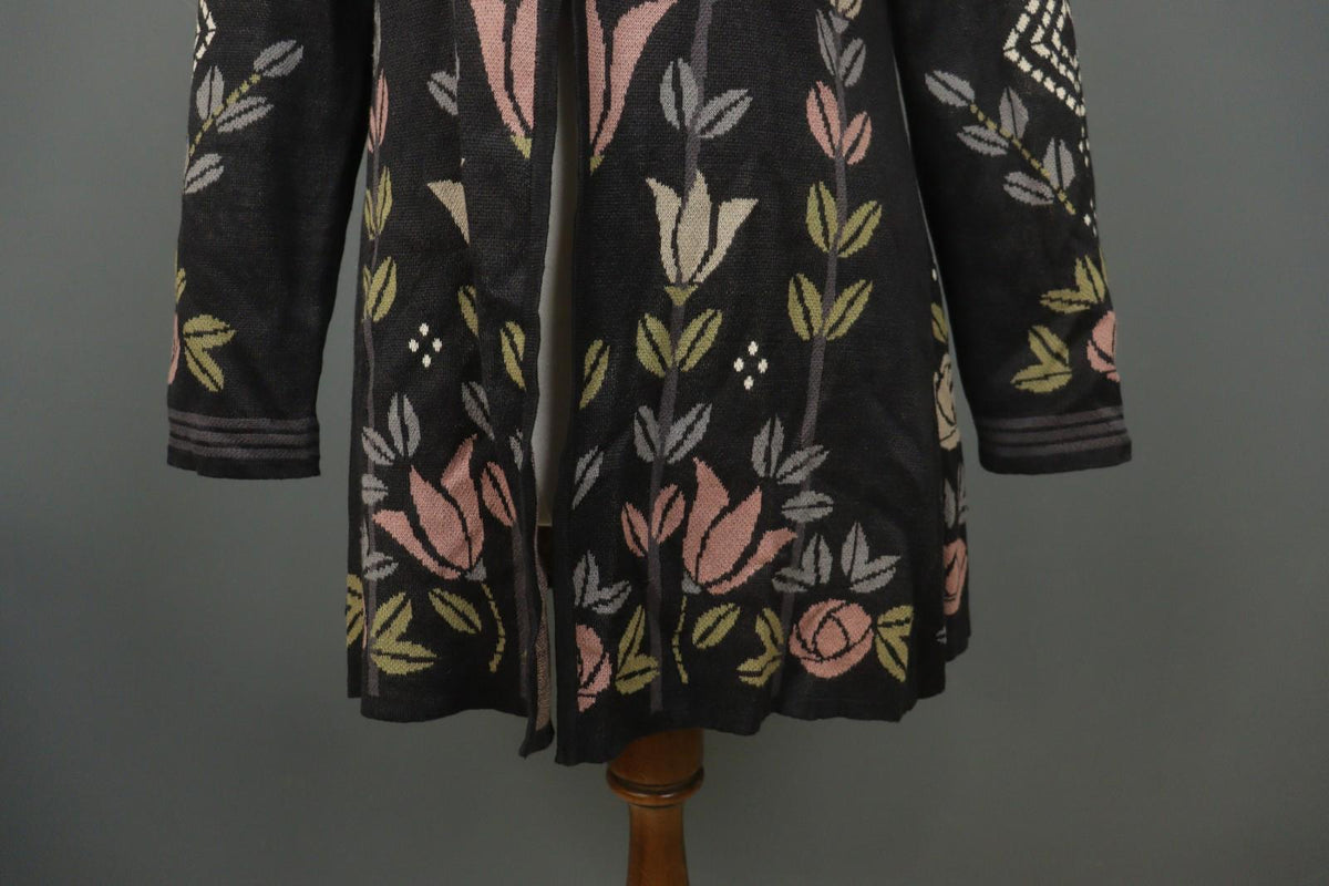GUDRUN SJÖDEN Multicolor Floral Long Sleeve Button Front Cardigan Sweater – Size M