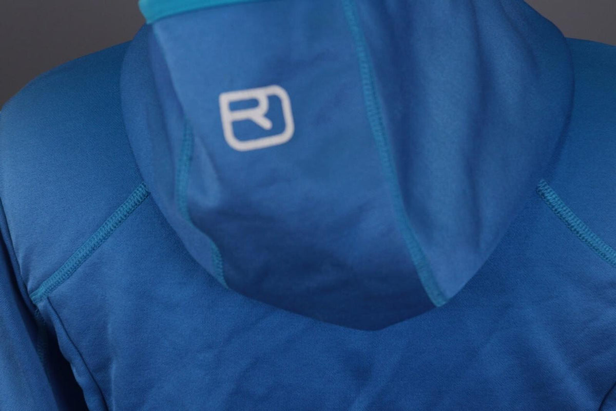 ORTOVOX Merino Wool Blue Full Zip Hooded Fleece Hiking Track Jacket – Size S
