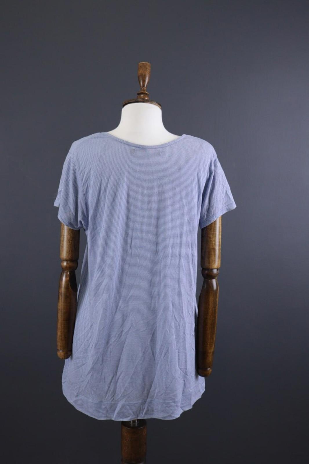 GUDRUN SJODEN Blue Short Sleeve Lightweight Lagenlook Relaxed Tunic Top – Size M – Used